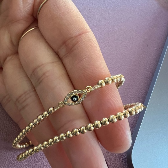 (2) Small Bead Stretch Bracelet - 3mm Bead - Picture 3 of 11